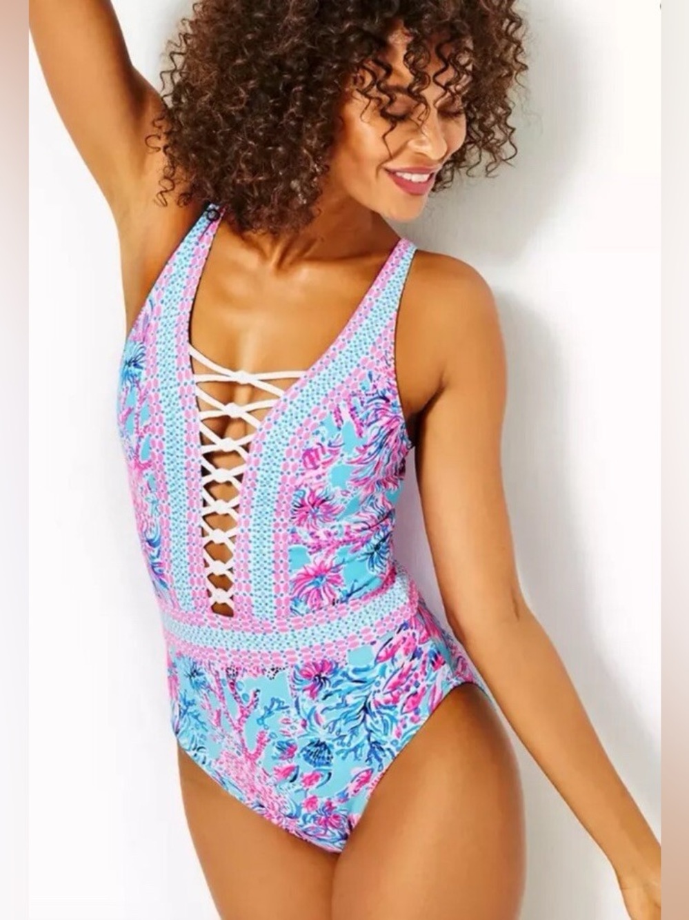 Lilly Pulitzer Caseylee Lattice One-Piece Swimsuit